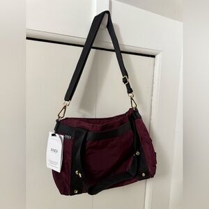 NWT The ANDI Small Burgundy Black Women's Convertible Tote Pocket Strap Bag